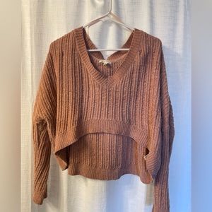 Urban outfitters pink cropped knit sweater